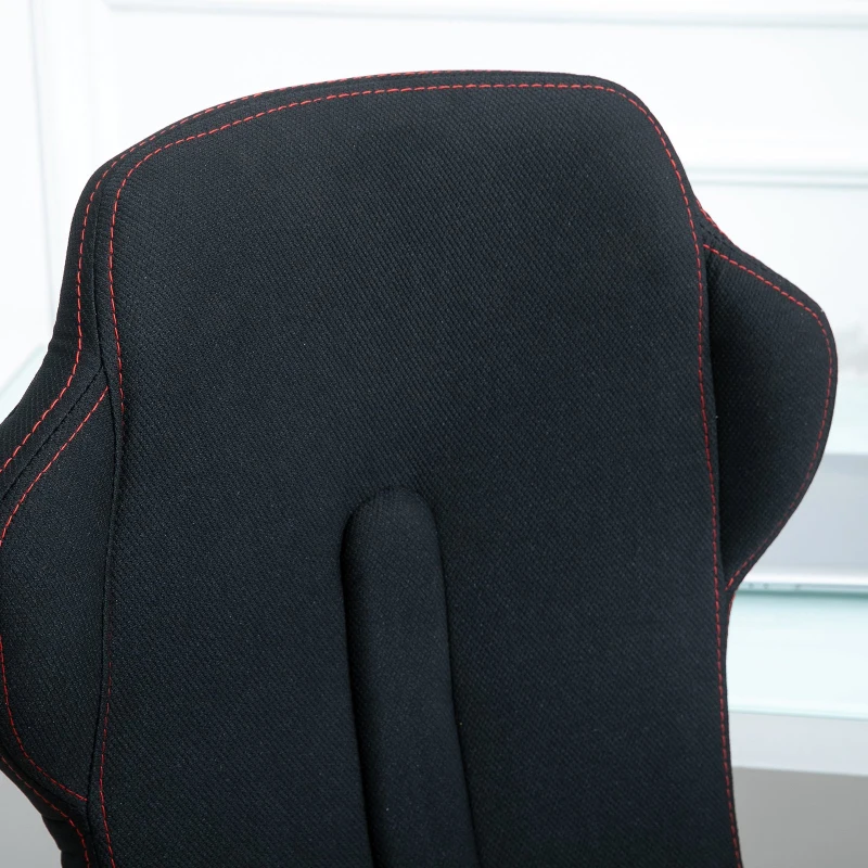 Vinsetto High Back Racing Style Gaming Office Chair Ergonomic PC Computer  Linen Fabric  Black/Red