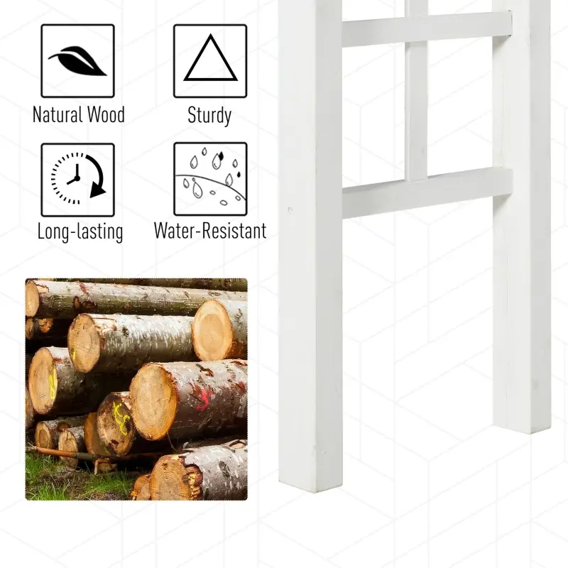 Outsunny 85" Wooden Garden Arbor for Wedding and Ceremony, Outdoor Garden Arch Trellis for Climbing Vines, Fir Wood, White