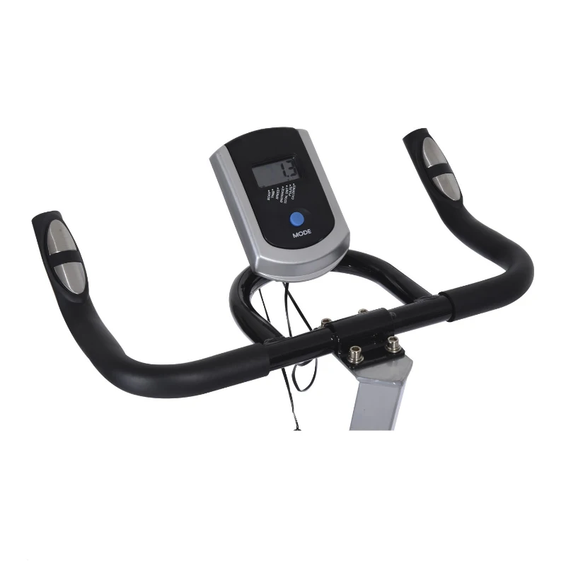 Soozier Pro Upright Indoor Cardio Bike with LCD Monitor – White and Red