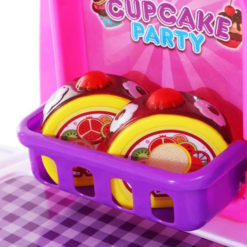 HOMCOM 20 Piece Birthday Cake Pretend Play Food Set Kids Educational Toy