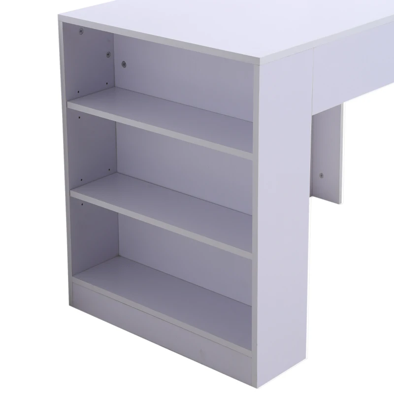 HomCom 40" Space Saving Modern Home Office Computer Desk Bookshelf Combo - White