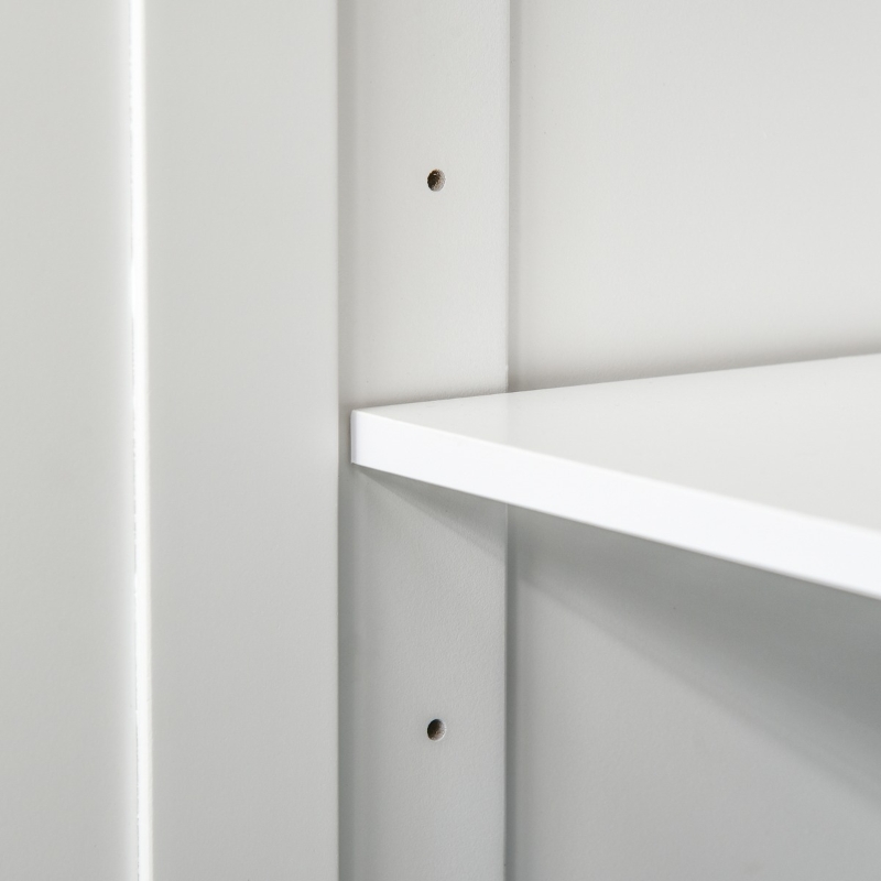 HOMCOM 70.75" Kitchen Pantry Cabinet with Hutch Storage Cabinet Microwave Oven Stand with Drawer, White/Oak