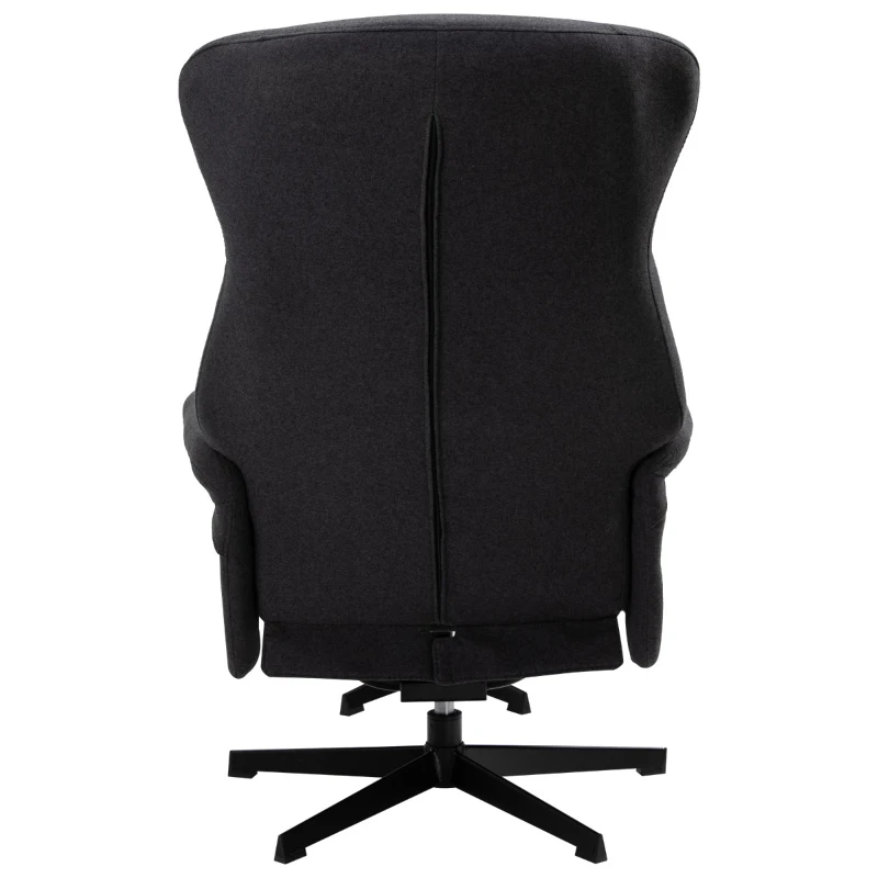 HOMCOM Fabric Recliner with Footrest - Modern Elegant Reclining with Sturdy Metal Base - Thick Padded Cushion - Dark Grey