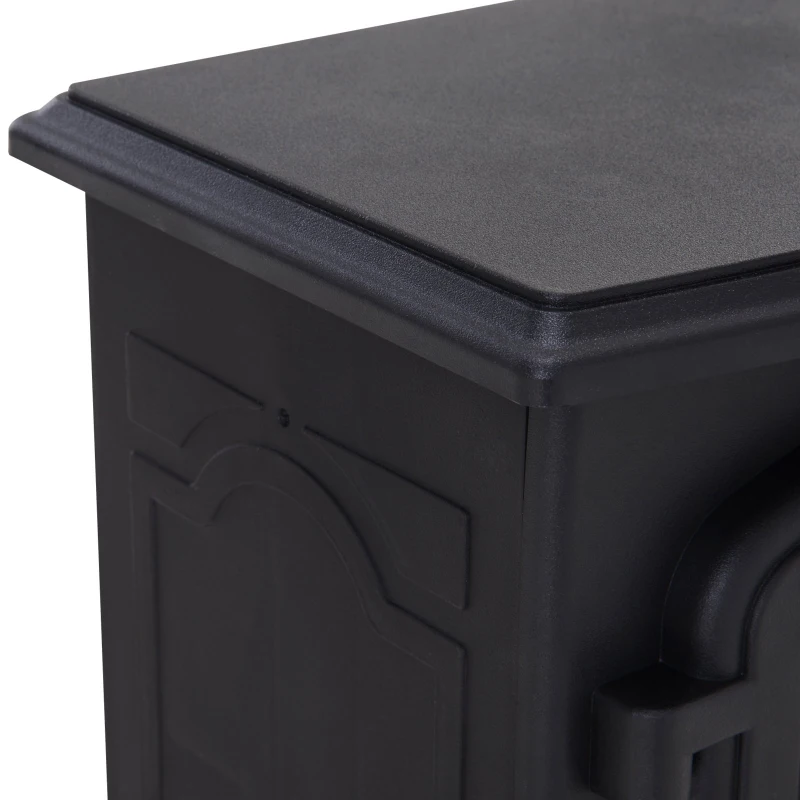 HOMCOM Freestanding Electric Fireplace Stove Space Heater Infrared Quartz LED  9.5" W 1500W Steel  Black