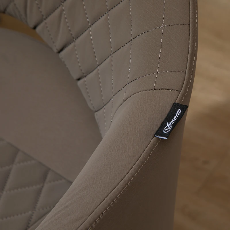 Vinsetto Mid Back Home Office Chair, Computer Desk Chair with Adjustable Height and Padded Seat, Brown