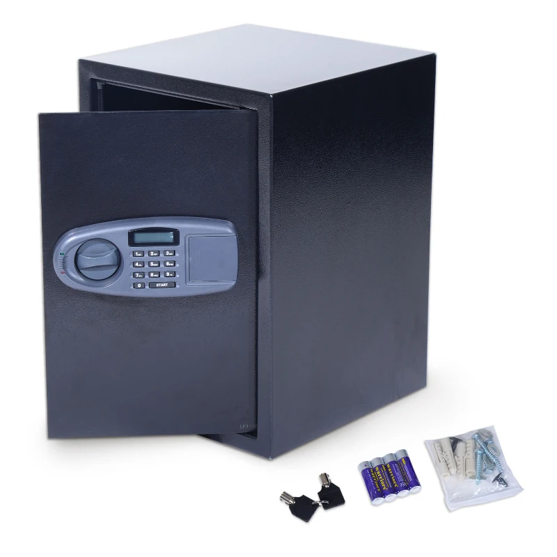 HomCom 20" x 14" x 14" Two Shelf Home Security Safe with Electronic Keypad - Black