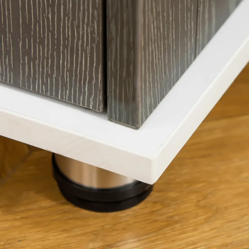 PawHut Wooden Dog Kennel, Furniture End Table with Lockable Door, Small Size Pet Crate Indoor Animal Cage, Grey