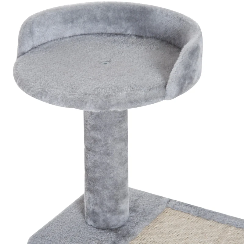 PawHut 40" 5-Level Revolving Stair Cat Tree Scratcher Climbing Activity Tower with Play Center and Resting Perch - Gray