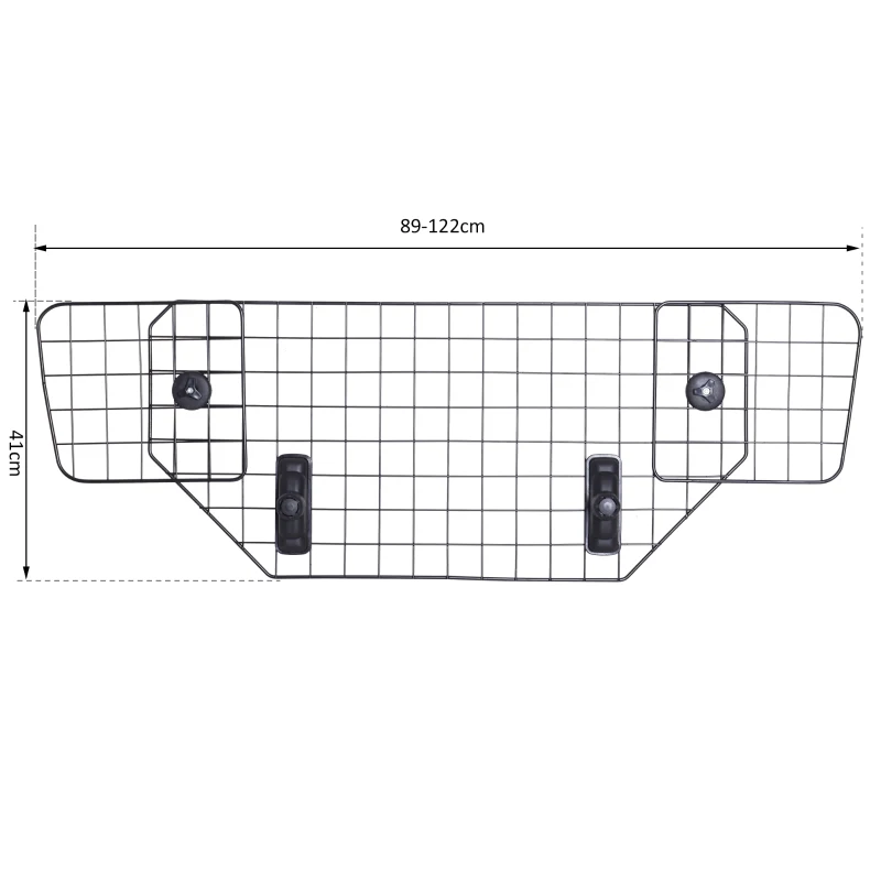 PawHut Adjustable Dog Car Barrier for SUV Vehicle Car Cargo Trunk Wire Mesh Universal Backseat Car Pet Barrier, Pet Safety