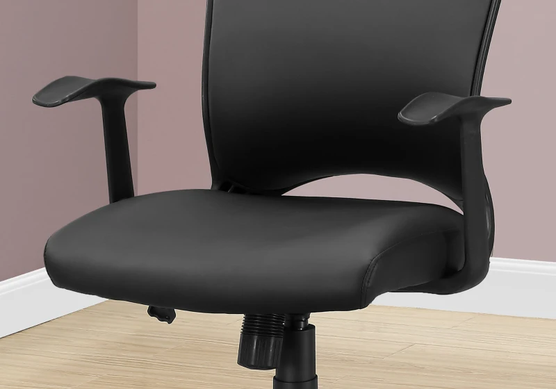 Monarch Ergonomic Swivelling Faux Leather Mid Back Office Chair - Black
