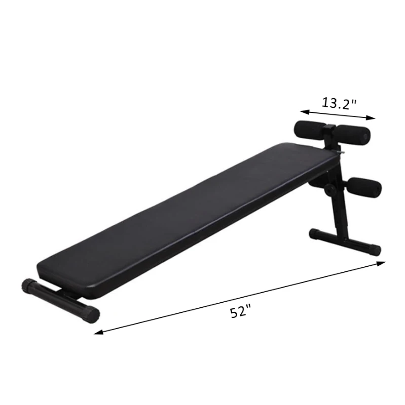 Soozier Portable Universal Decline Sit Up Bench - Black