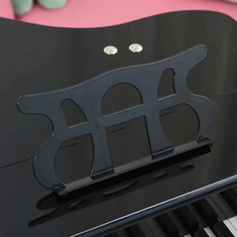 HOMCOM Modern Kids Piano 30 Keys Set of 2 Mini Toy for Child Grand Piano with Music Stand and Bench - Black