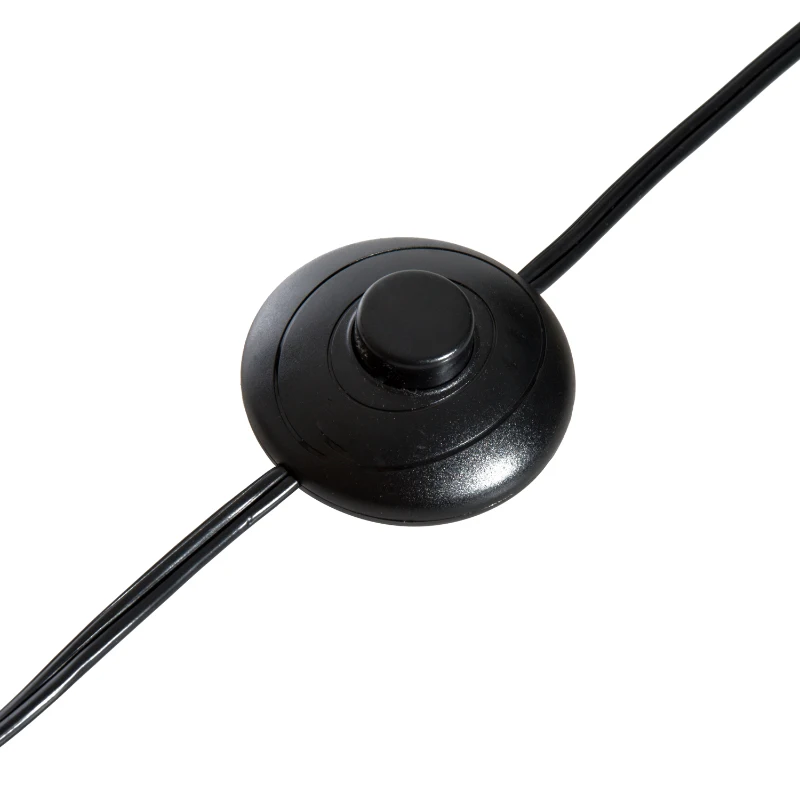 HomCom 48” Modern Free Standing Round Floor Lamp With Fabric Linen Shade - White