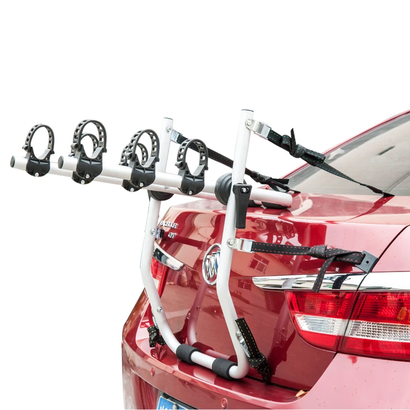 Aosom Aluminum Three Bike Trunk Mount Bicycle Carrier Rack - Silver