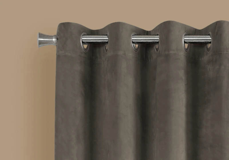 Monarch 52" x 84" Room Darkening Curtain Panels (Set of 2), Textured Finish - Taupe