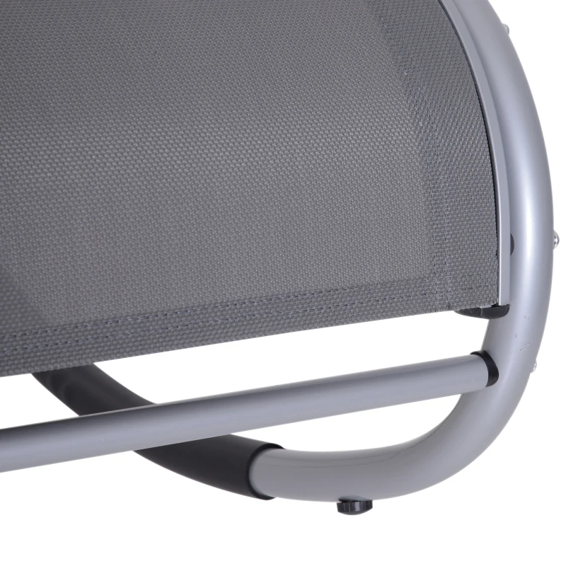 Patio Rocking Lounge Chair Orbital Zero Gravity Seat Pool Chaise w/ Pillow Grey