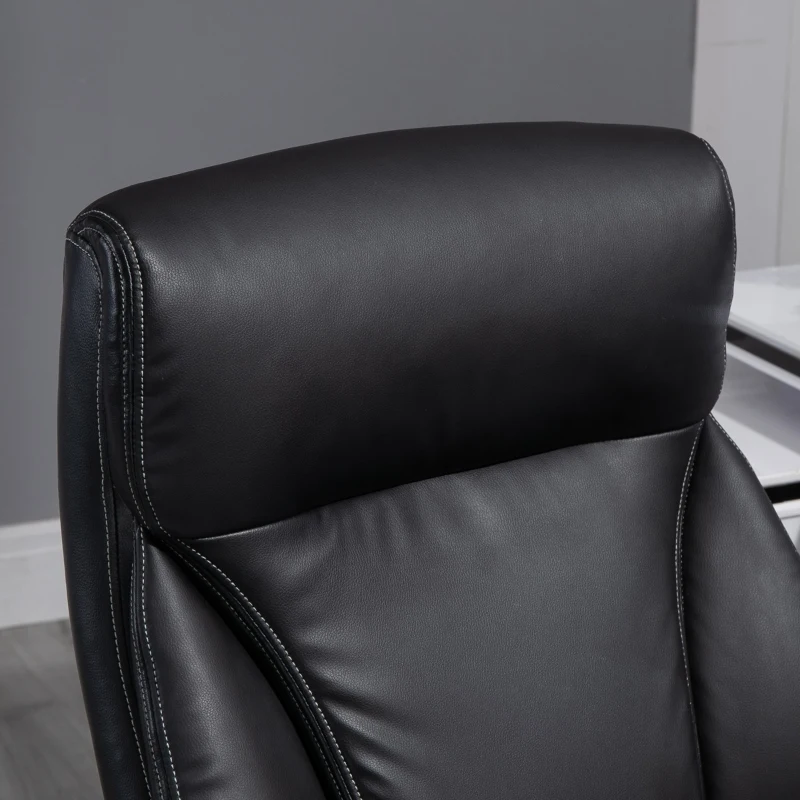 Vinsetto 6 Vibrating Massage Office Chair, Heavy-Duty Ergonomic Desk Chair with 5 Modes, Padded Armrest, Rolling Swivel PU Leather Task Computer Chair for Adults