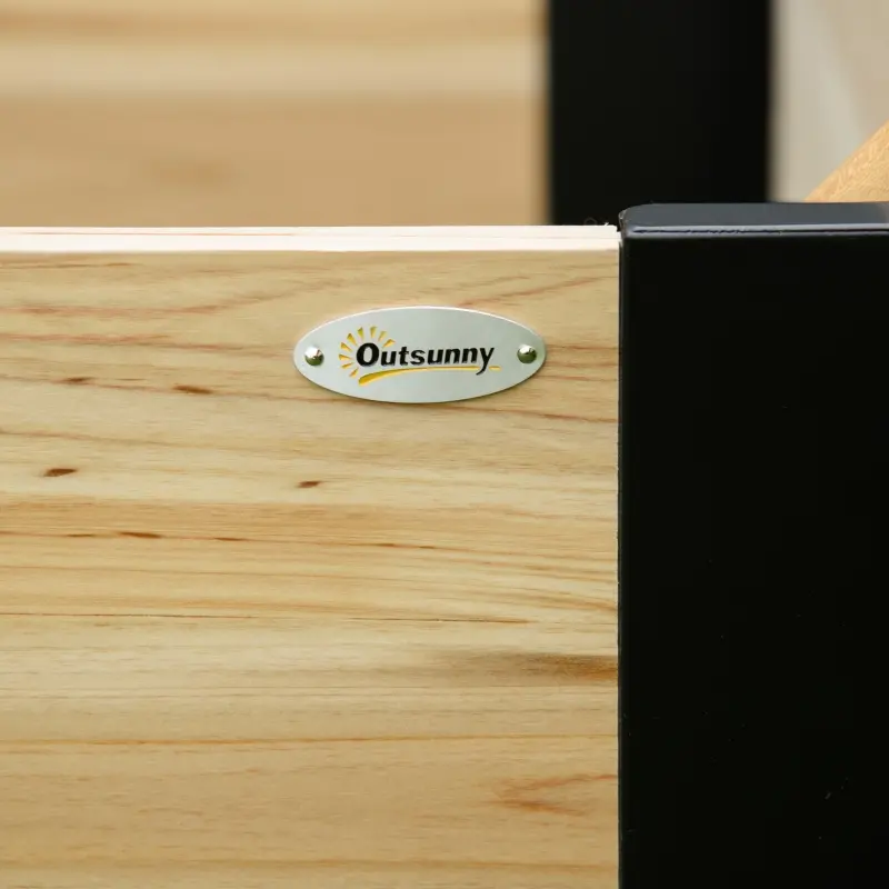 Outsunny Wooden Raised Garden Bed Kit, Elevated Ground Planter Box with Metal Bracket, 31.5 x 31.5 x 11in Square, for Vegetables, Fruits, Herbs, Succulents, Lawn, Yard, Natural