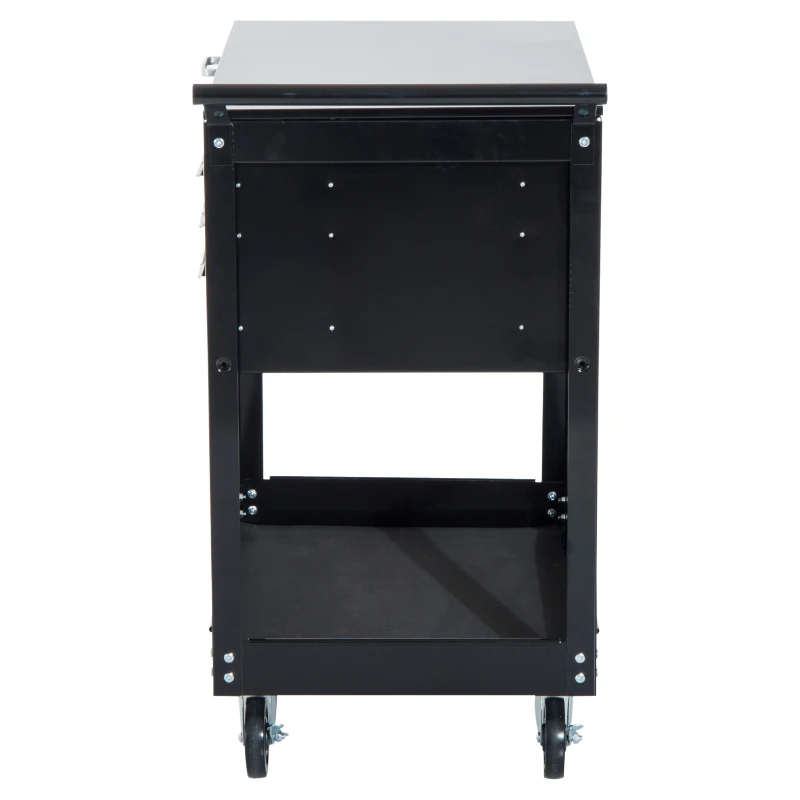 HomCom 4-Drawer Top Storage Rolling Tool Chest Cart - Black