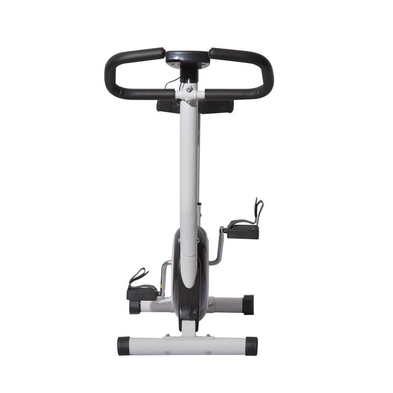 Soozier Upright Stationary Exercise Cycling Bike w/ LCD Monitor - White and Black