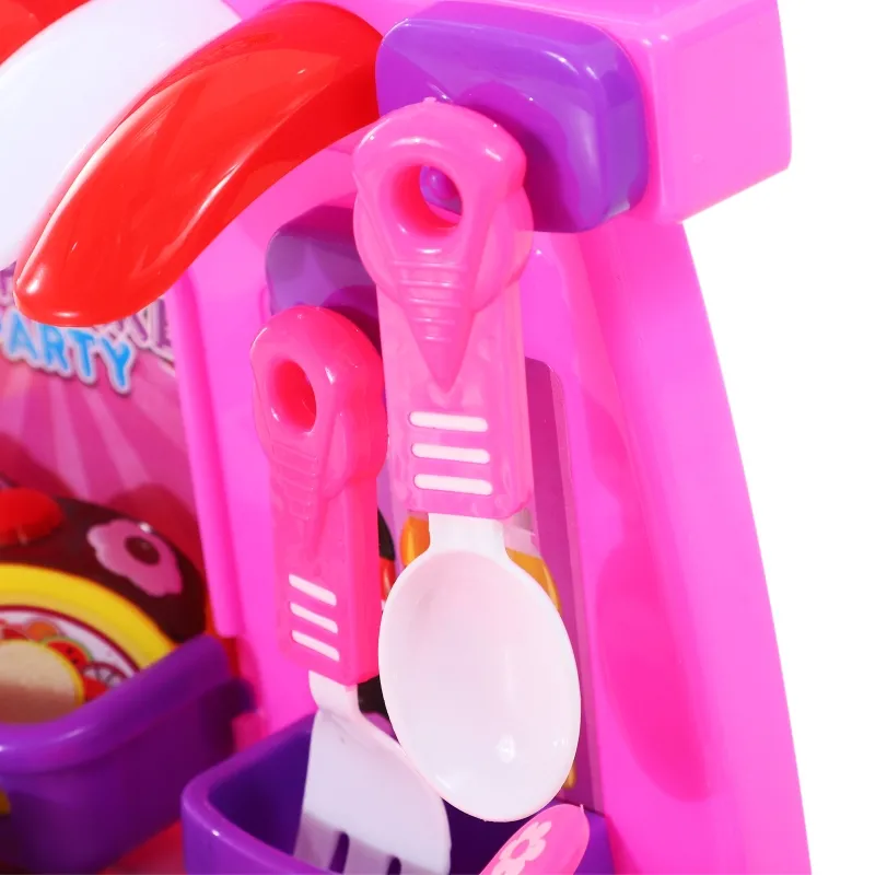 HOMCOM 20 Piece Birthday Cake Pretend Play Food Set Kids Educational Toy