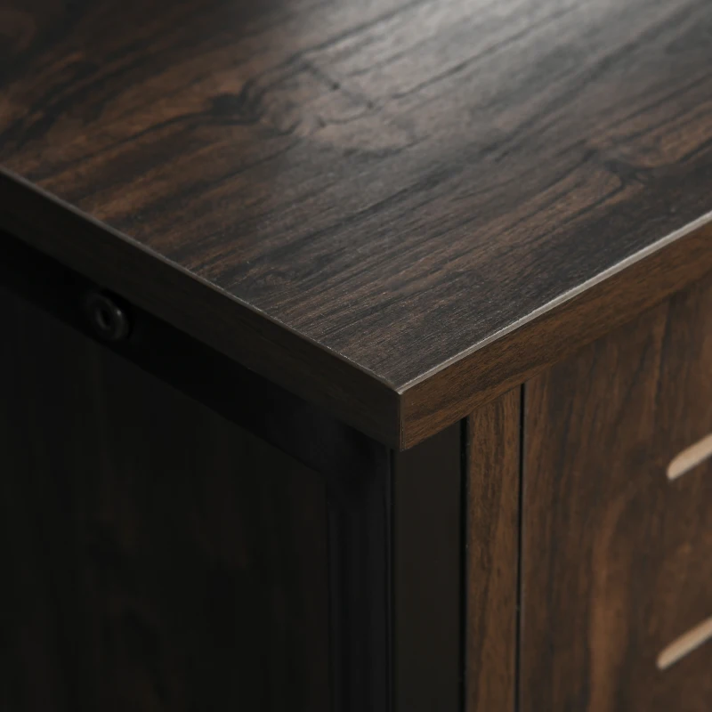 HOMCOM TV Stand for TVs up to 60", Industrial Entertainment Center Cabinet with Storage Shelves for Living Room or Bedroom, Dark Walnut