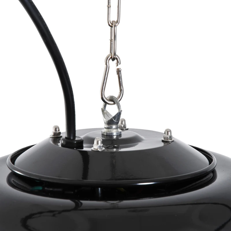 Outsunny 1500W Patio Gazebo Ceiling Mounted Patio Heater String Control with Light - Black