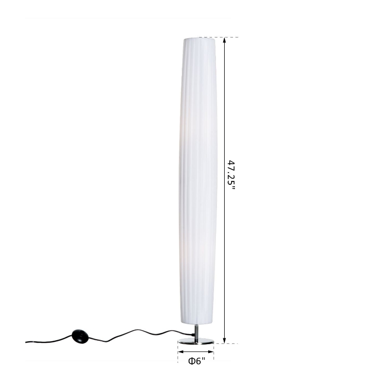 HomCom 48” Modern Free Standing Round Floor Lamp With Fabric Linen Shade - White