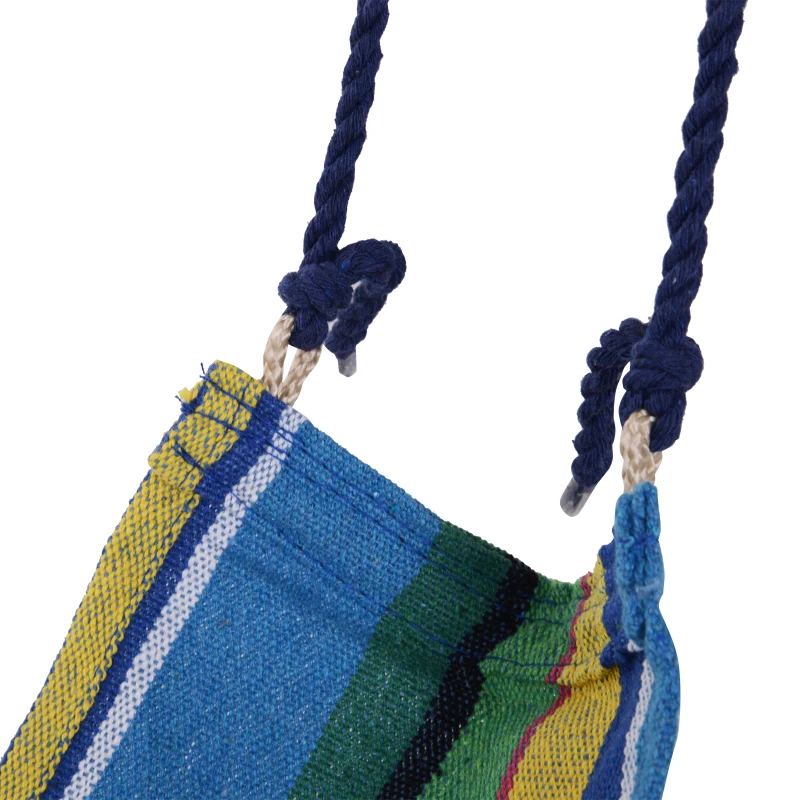 Outsunny Hanging Rope Hammock Swing Chair Seat - Blue / Yellow