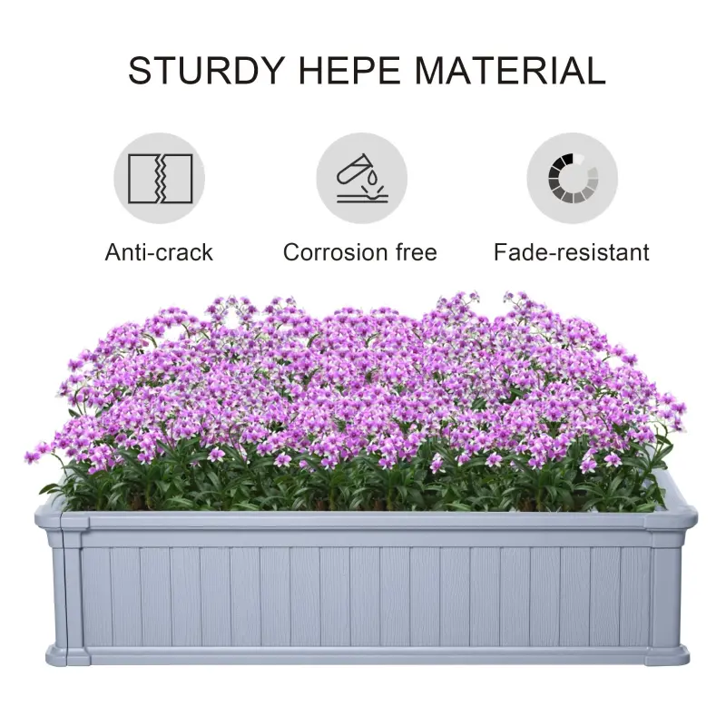 Outsunny 48" x 48" x 12" Raise Garden Bed Kit, Raised Planter Box, Above Ground Garden for Flowers, Herb, Vegetables with Easy Assembly, Gray