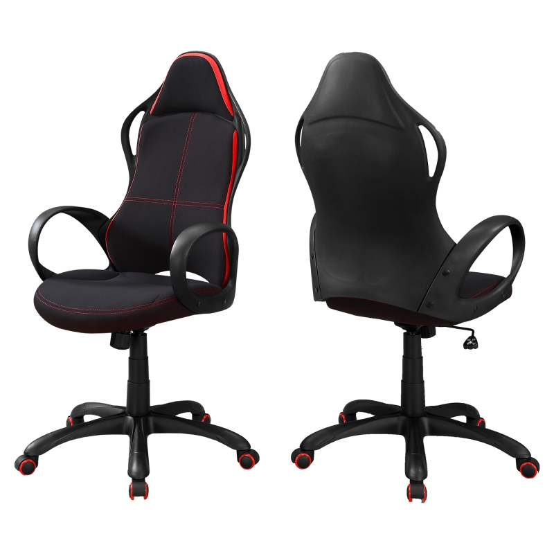 Monarch Ergonomic Multi Position Swivelling High Back Office Chair - Black / Red