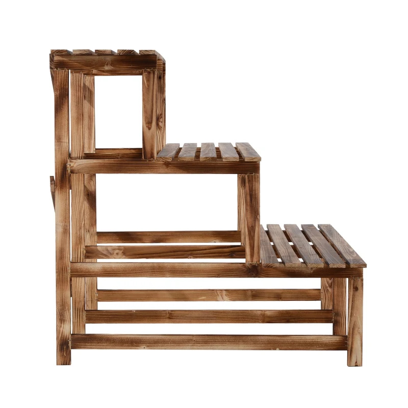 Outsunny 47" Wooden 3-Tier Step Style Plant Stand