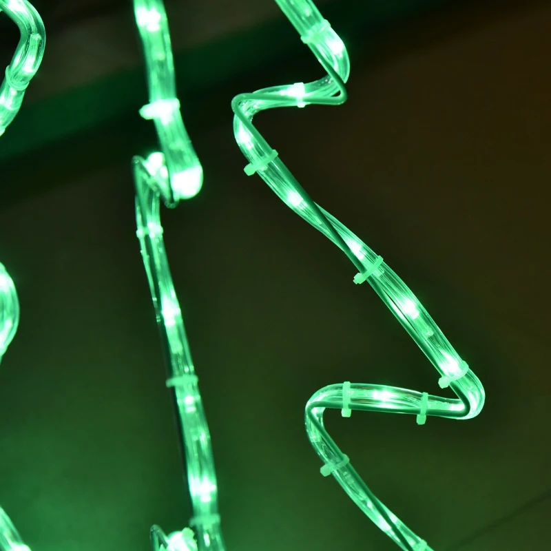 Outsunny 30" Outdoor LED Christmas Tree Rope Lights, LED Outdoor Christmas Decoration with Ground Stakes, Green