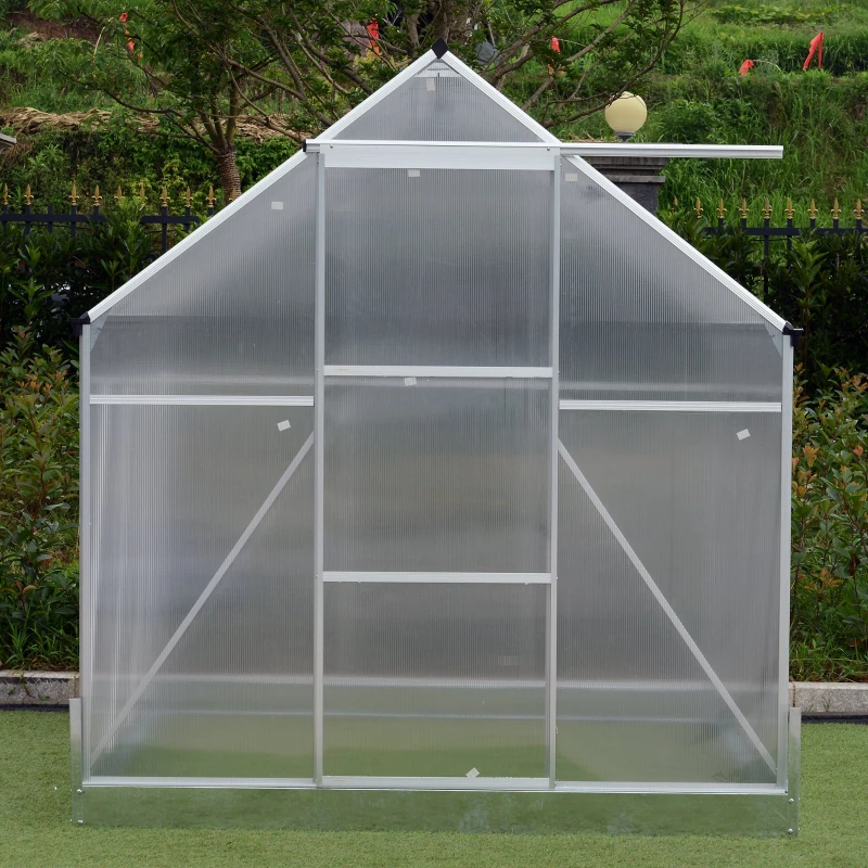 Outsunny 8' x 6' x 7' Polycarbonate Aluminum Framed Portable Walk-In Garden Greenhouse