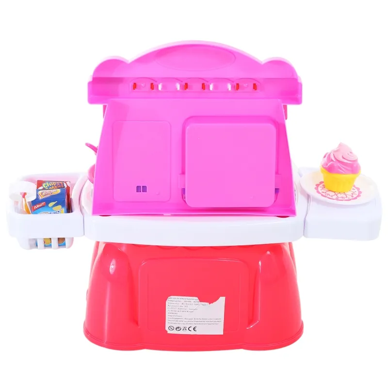 HOMCOM 20 Piece Birthday Cake Pretend Play Food Set Kids Educational Toy