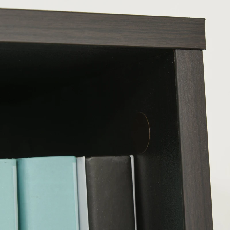 HOMCOM 5-Tier Contemporary Wood Bookcase with Open Storage Display Rack for Home, Office, and Study - Dark Coffee