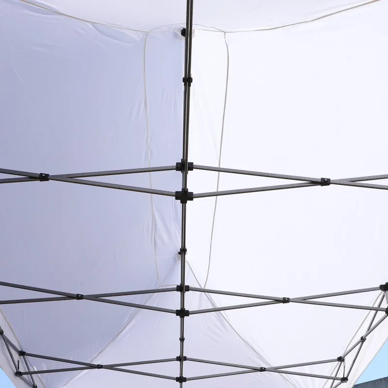 Outsunny 10' x 20' Pop Up Canopy Tent, Instant Sun Shelter, Tents for Parties, Height Adjustable, with Wheeled Carry Bag, for Outdoor, Garden, Patio, White