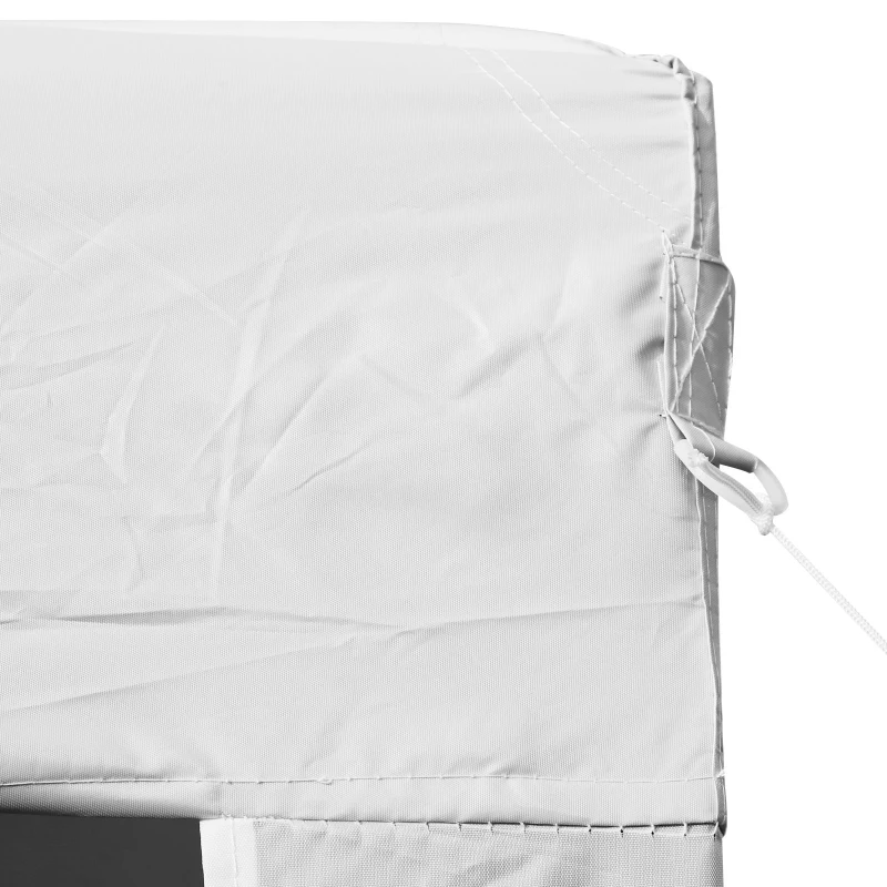 Open Box Outsunny 10x20 Pop Up Canopy Outdoor Instant Shelter Gazebo Party Tent with Carrying Bag and 2-Tier Roof - White