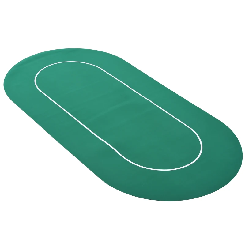 Soozier 71" x 36" Rubber 8 Player Oval Non-Slip Poker Table Top Mat with Carry Bag