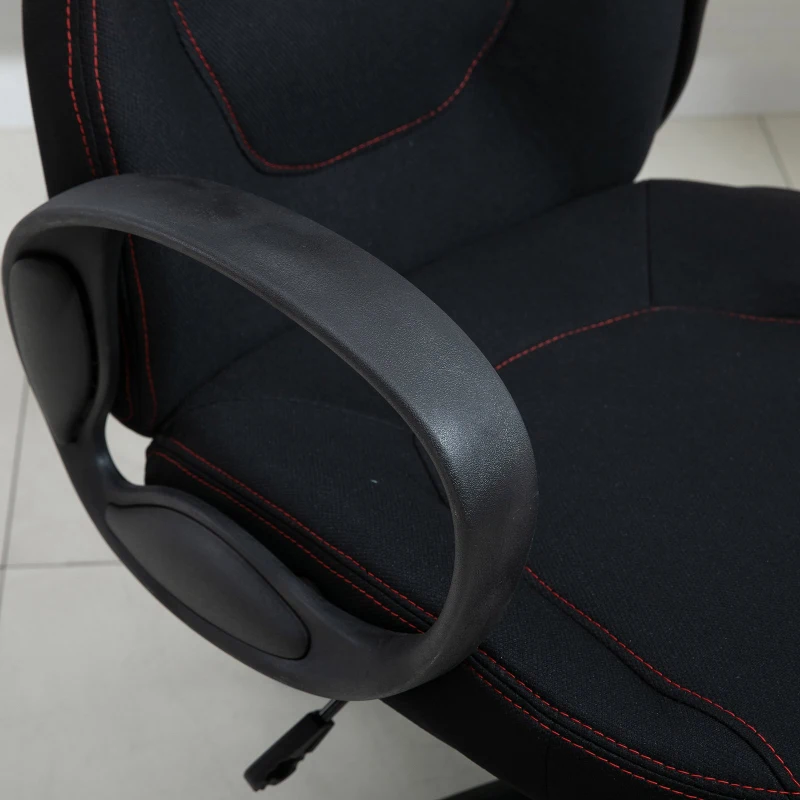 Vinsetto High Back Racing Style Gaming Office Chair Ergonomic PC Computer  Linen Fabric  Black/Red