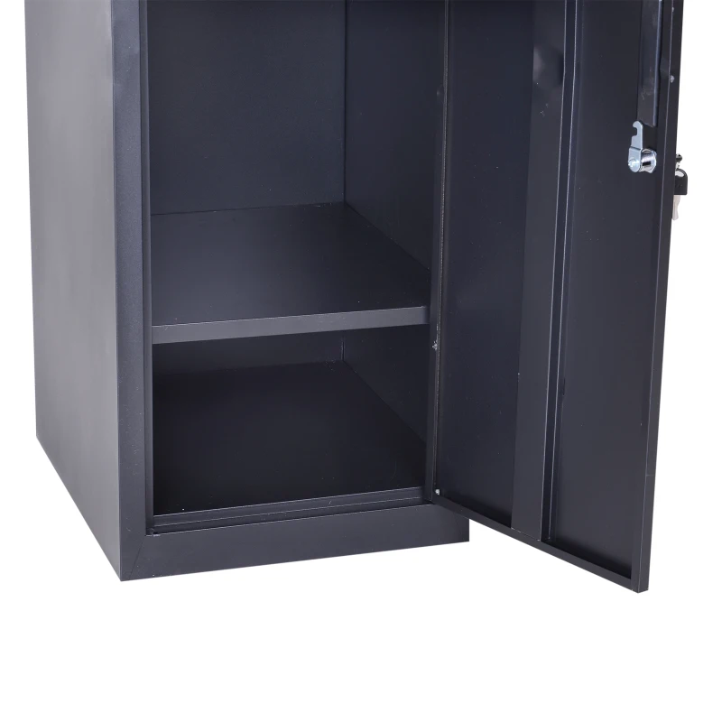 Vinsetto 71" 2 Tier Freestanding Steel Metal Lockable Employee Wall Locker Storage Cabinet - Black
