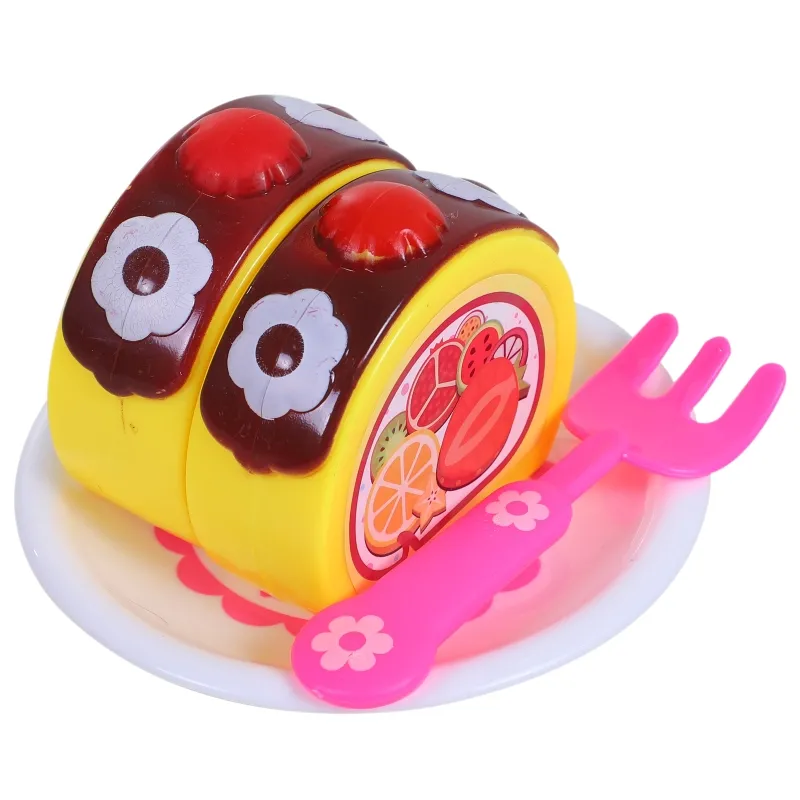 HOMCOM 20 Piece Birthday Cake Pretend Play Food Set Kids Educational Toy