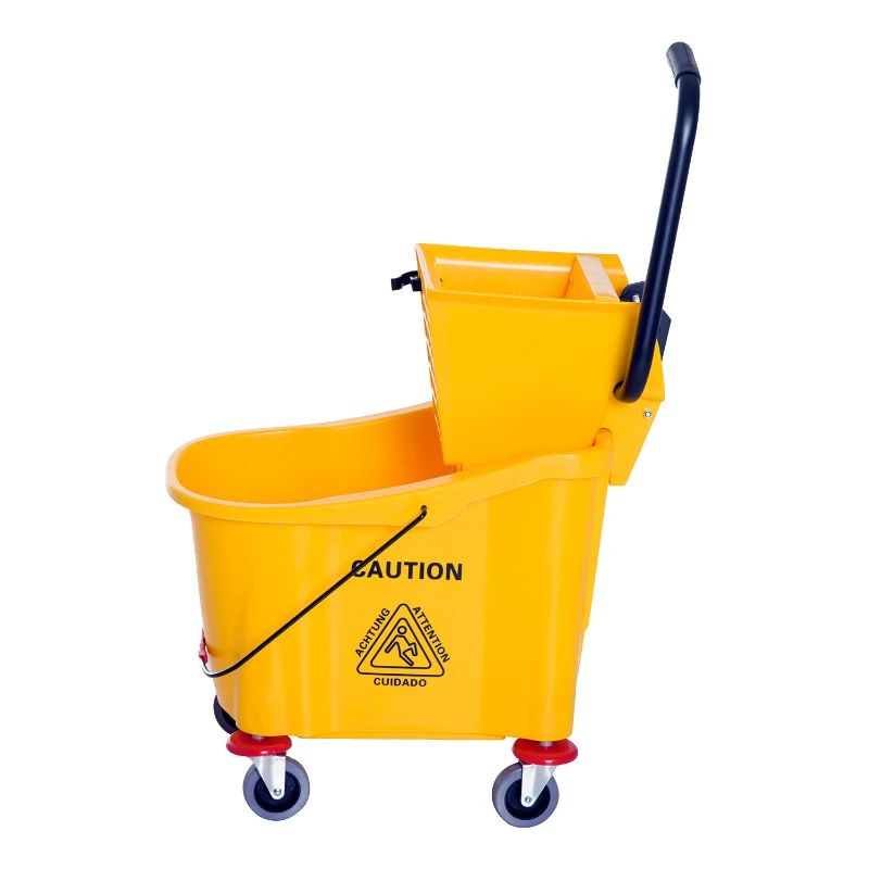 HomCom 38 Quart Commercial Janitorial Rolling Industrial Mop Bucket with Wringer