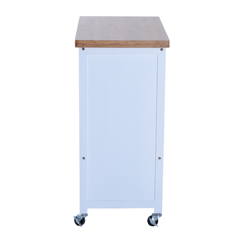 HomCom 34” Kitchen Island Rolling Cart With Wine Rack Drawers and 9 Glass Stemware Storage