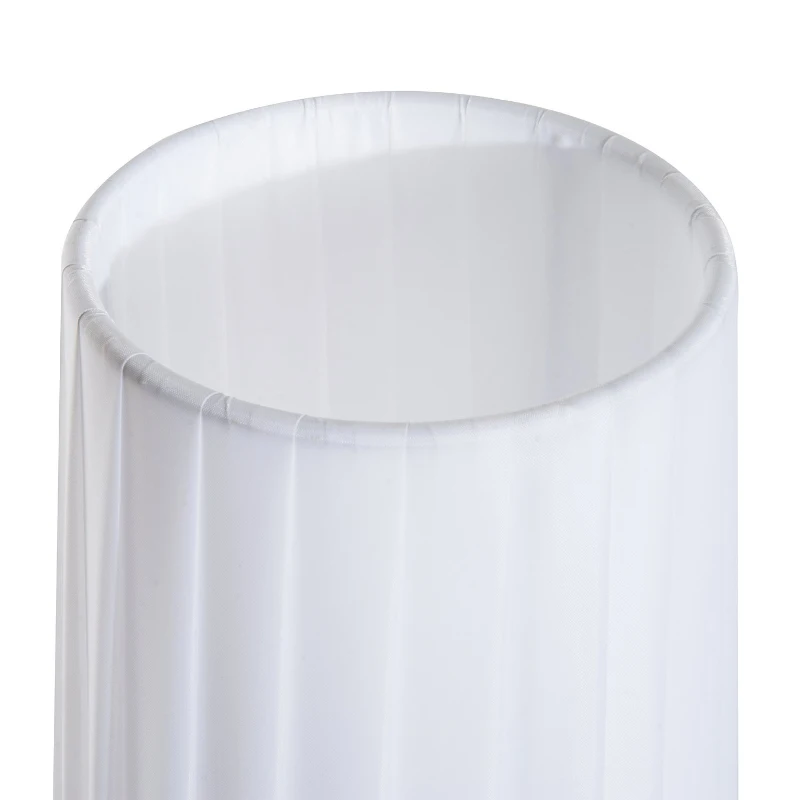 HomCom 48” Modern Free Standing Round Floor Lamp With Fabric Linen Shade - White