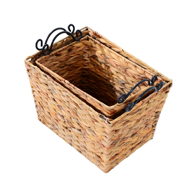 HomCom 2 Piece Wicker Nesting Baskets