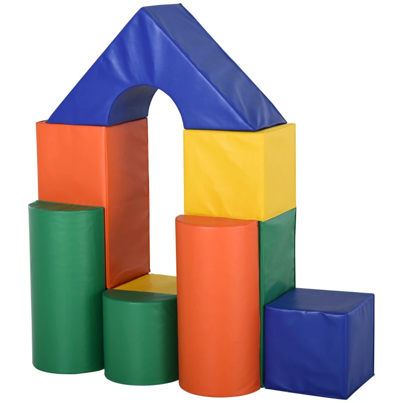 Soozier 11-Piece Indoor Lightweight Stackable Big Soft Phthalate-Free Foam Multicolor Blocks for Toddlers 1-3 Years Old