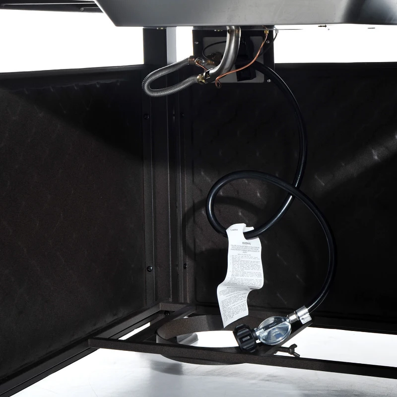 Outsunny 45" Square Slate Tile Mantel LP Gas Fire Pit Table