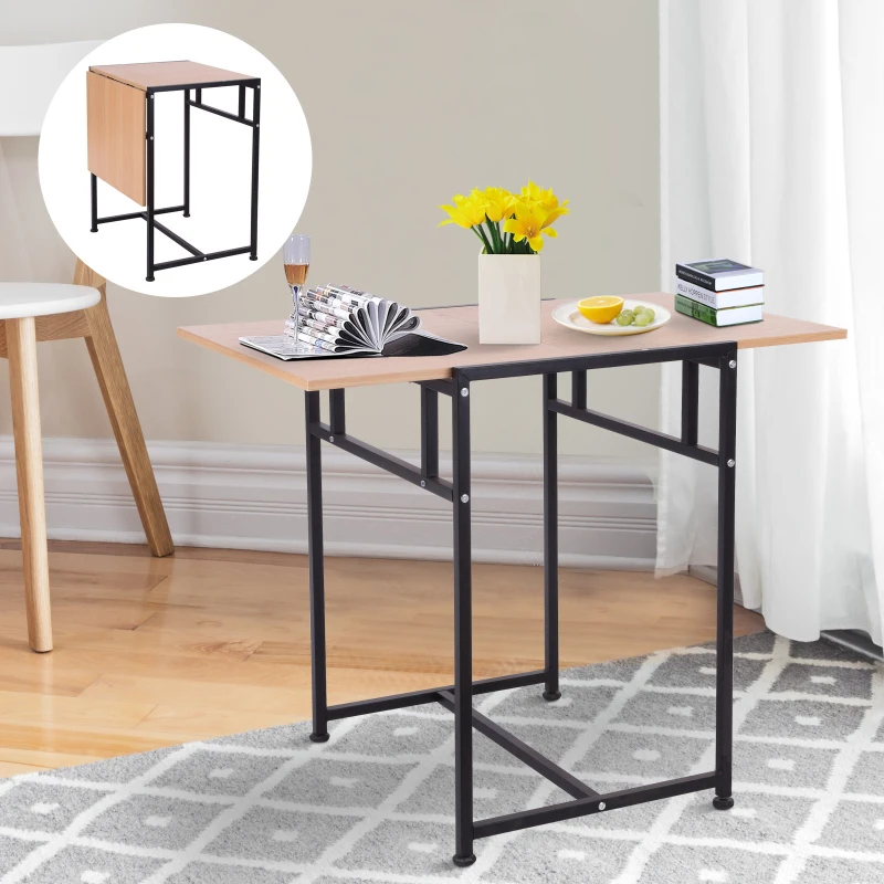HOMCOM 36" Wood Top Folding Computer Table Home Office Desk Slide Folding Writing Desk - Black