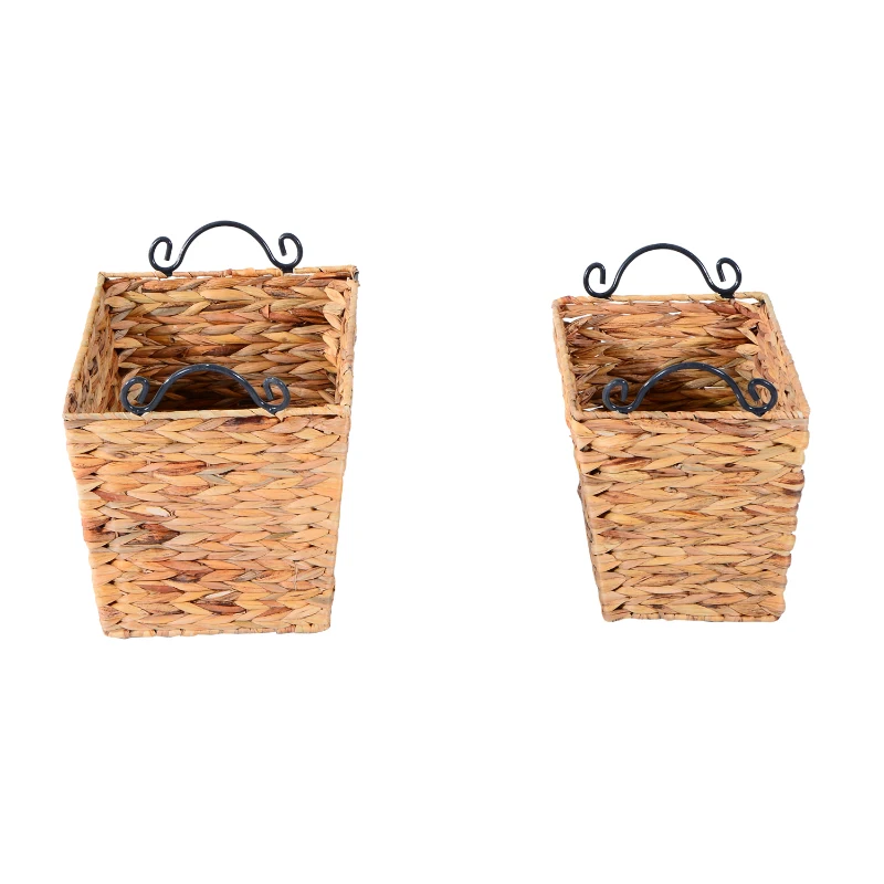 HomCom 2 Piece Wicker Nesting Baskets
